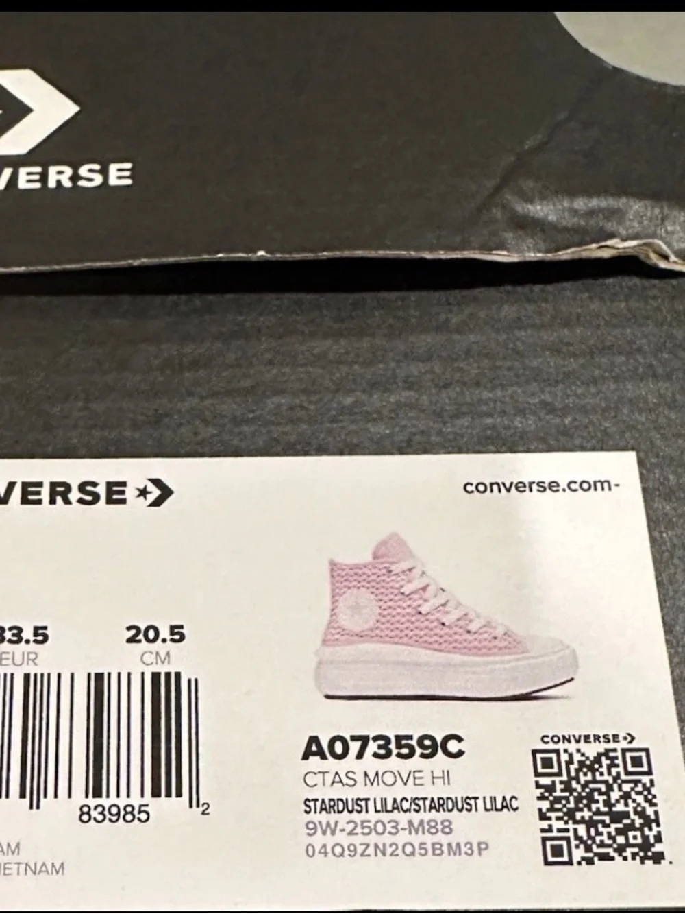 Converse Chuck Taylor All Star Move Hi Crochet Stardust Pink Women US 2 NIB